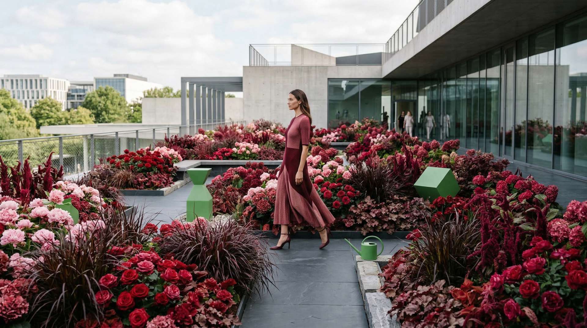 A monochromatic garden in landscape design