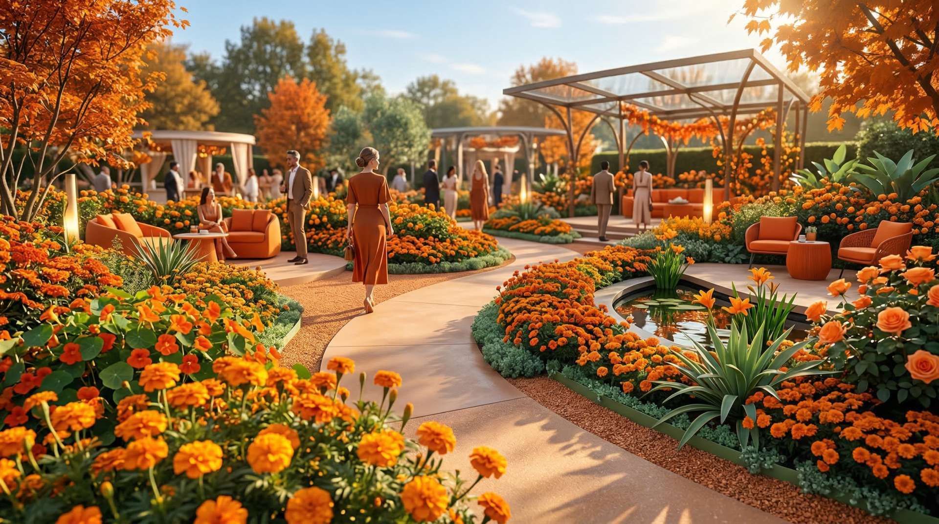 A monochromatic garden in landscape design