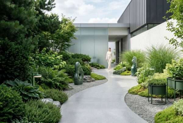 A monochromatic garden in landscape design
